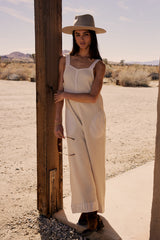 Addey Knit Overalls in Cream