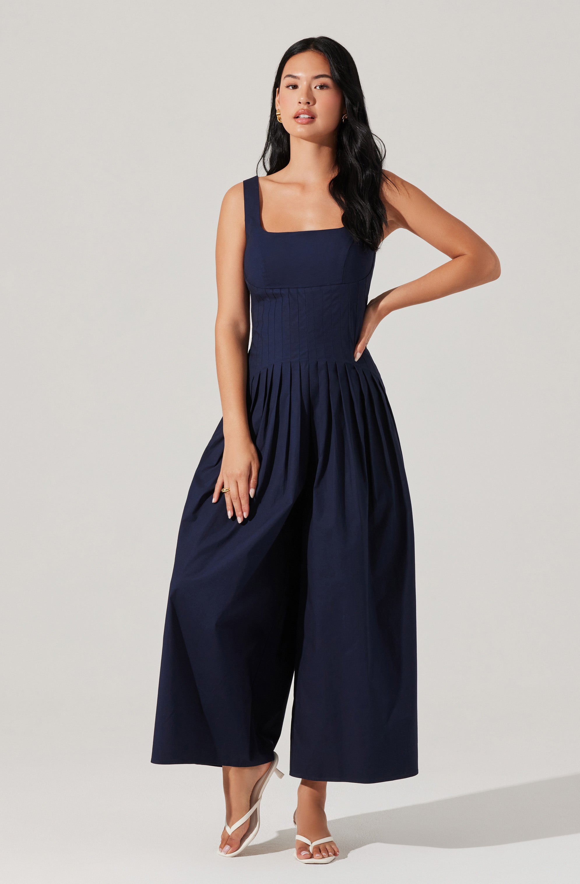 Aeryn Pleated Wide Leg Jumpsuit